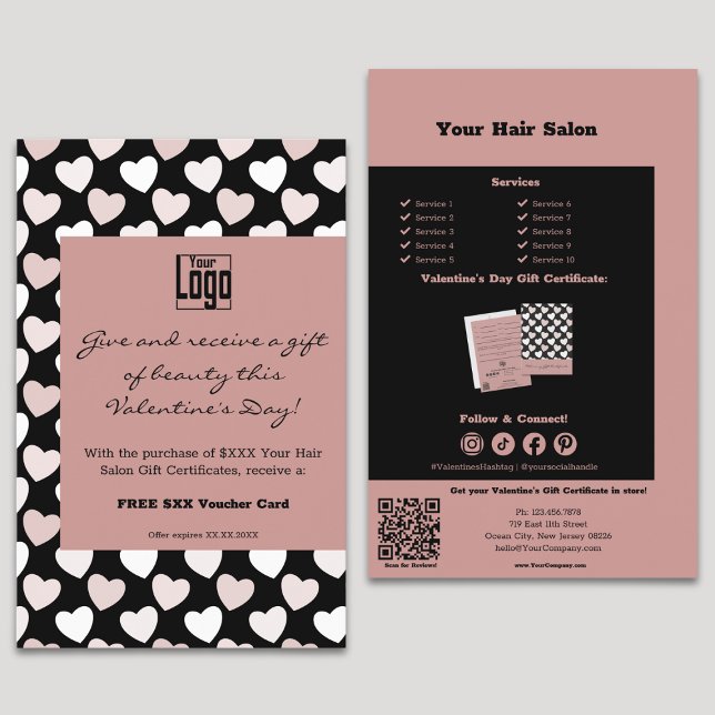 Stylist Valentine's Day Gift Certificate Promotion Flyer (Stylist Valentine's Day Gift Certificate Promotion Flyer)