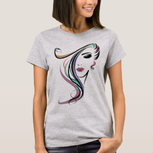 Styliste De Cheveux, T-Shirt Visage Fille Mignonne