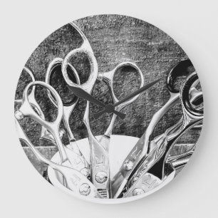 Styliste des cheveux - Ciseaux - Horloge murale