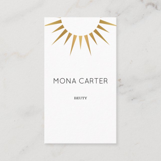Stylistic art deco sun business card (Front)