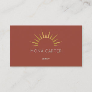 Stylistic art deco sun business card