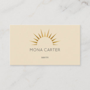 Stylistic art deco sun business card