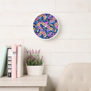 Stylistic Floral Pattern 46 Clock