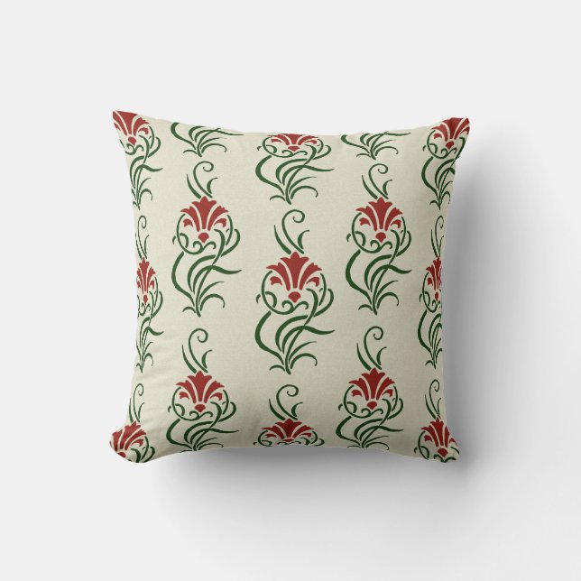 Stylistic Tulips Throw Pillow (Front)