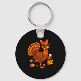 Styliurkey Fall Fashion Coffee Lover Thanksgiving  Keychain