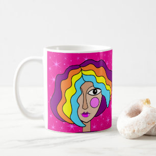 Stylized Abstract Art Face Mug