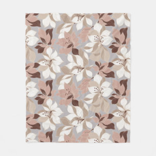 Stylized Abstract Petals in Trendy Colors Fleece Blanket