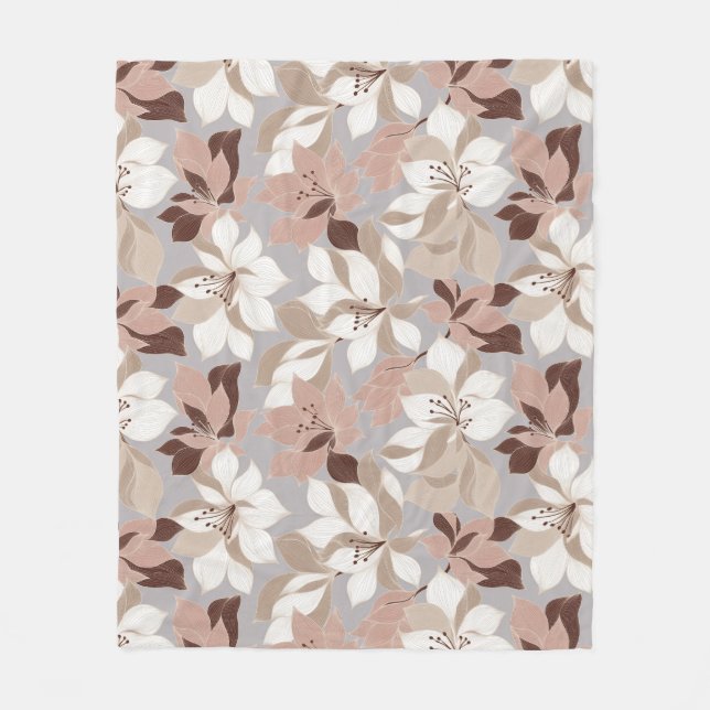 Stylized Abstract Petals in Trendy Colours Fleece Blanket (Front)