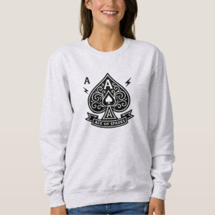 Stylized Ace of Spades — Art-Deco Vector Emblem Sweatshirt