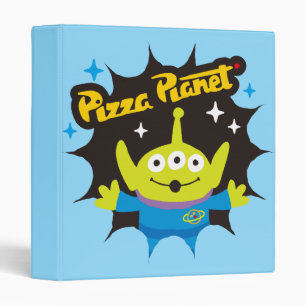 Stylized Alien Pizza Planet Badge Binder