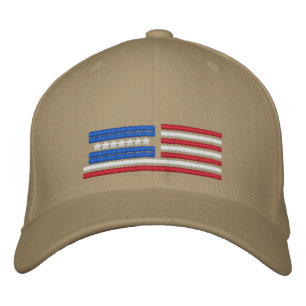 Stylized American Flag Design Embroidered Hat
