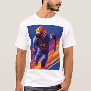 Stylized American Football Player T-Shirt