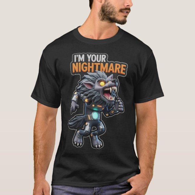 Stylized armoured werewolf with fierce expression  T-Shirt (Front)