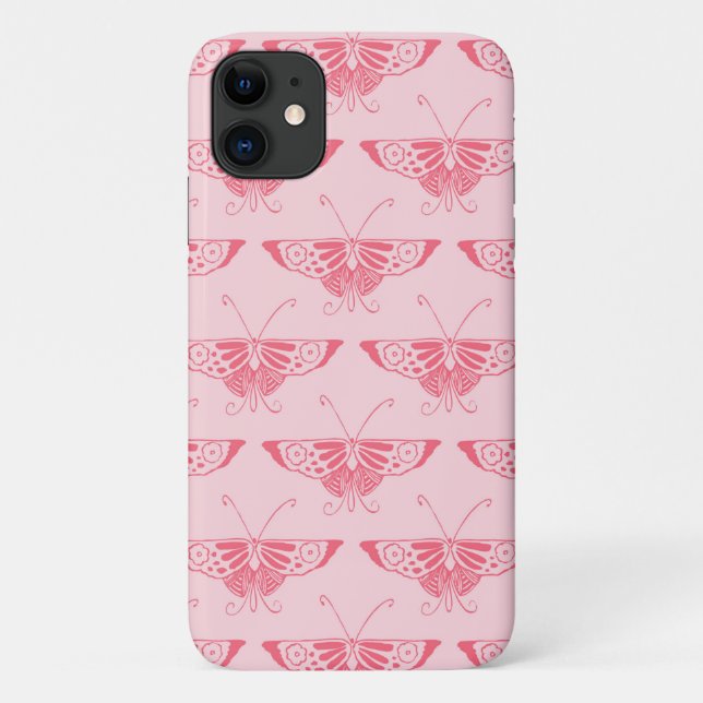 Stylized Art Deco butterfly - coral pink Case-Mate iPhone Case (Back)