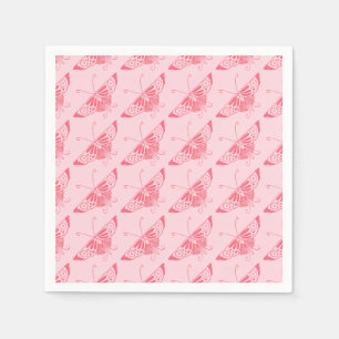 Stylized Art Deco butterfly - coral pink Napkin