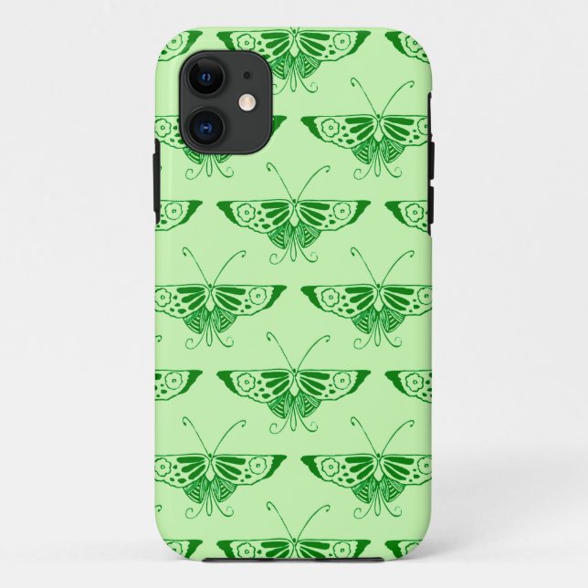 Stylized Art Deco butterfly - emerald green Case-Mate iPhone Case (Back)