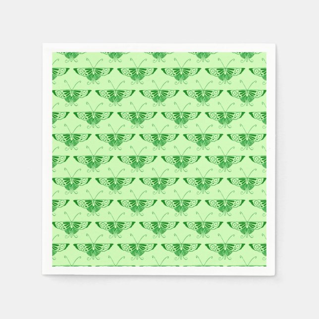 Stylized Art Deco butterfly - emerald green Napkin (Front)