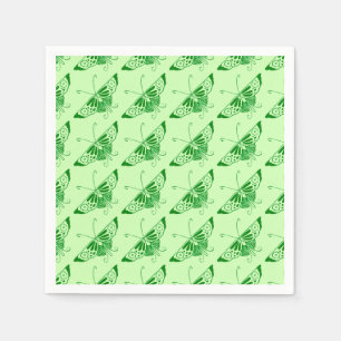 Stylized Art Deco butterfly - emerald green Napkin