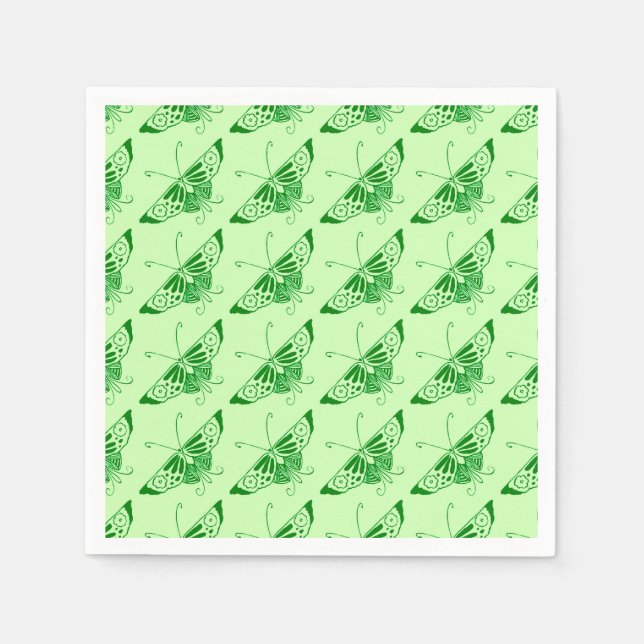 Stylized Art Deco butterfly - emerald green Napkin (Front)