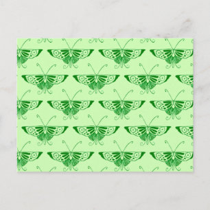Stylized Art Deco butterfly - emerald green Postcard