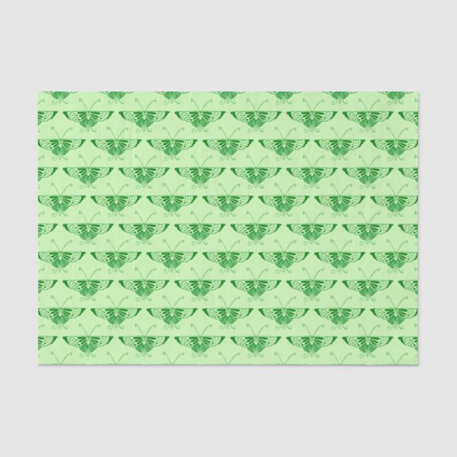 Stylized Art Deco butterfly - emerald green Tissue Paper (Front)