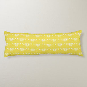 Stylized Art Deco butterfly - yellow and white Body Pillow