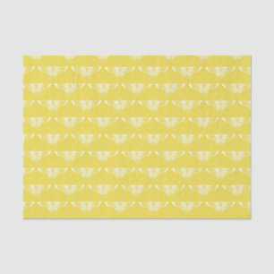 Stylized Art Deco butterfly - yellow and white Tissue Paper