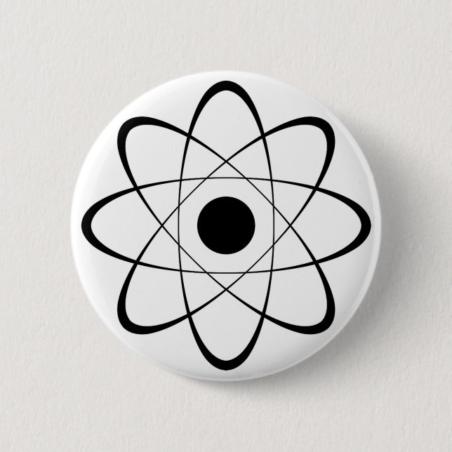 Stylized Atom Symbol 2 Inch Round Button (Front)