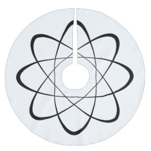 Stylized Atom Symbol Brushed Polyester Tree Skirt