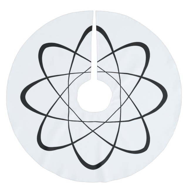 Stylized Atom Symbol Brushed Polyester Tree Skirt (Front)