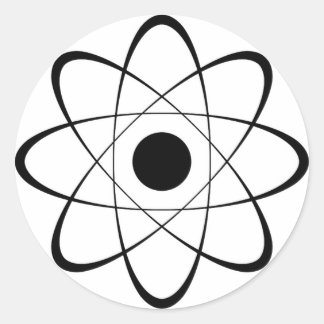 Stylized Atom Symbol Classic Round Sticker