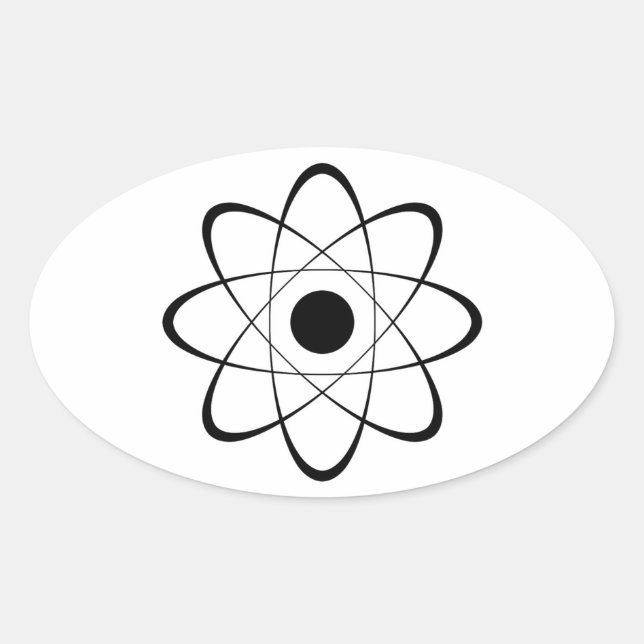 Stylized Atom Symbol Oval Sticker (Front)