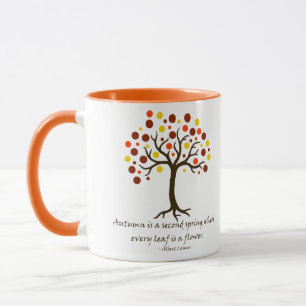 Stylized Autumn Tree; Autumn is a Second Spring Mug