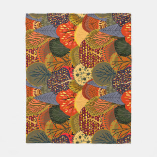 Stylized autumn trees, bright forest pattern. fleece blanket