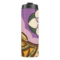 Stylized Axe and Flower Design