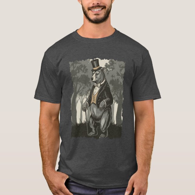 Stylized bear illustration T-shirt (Front)