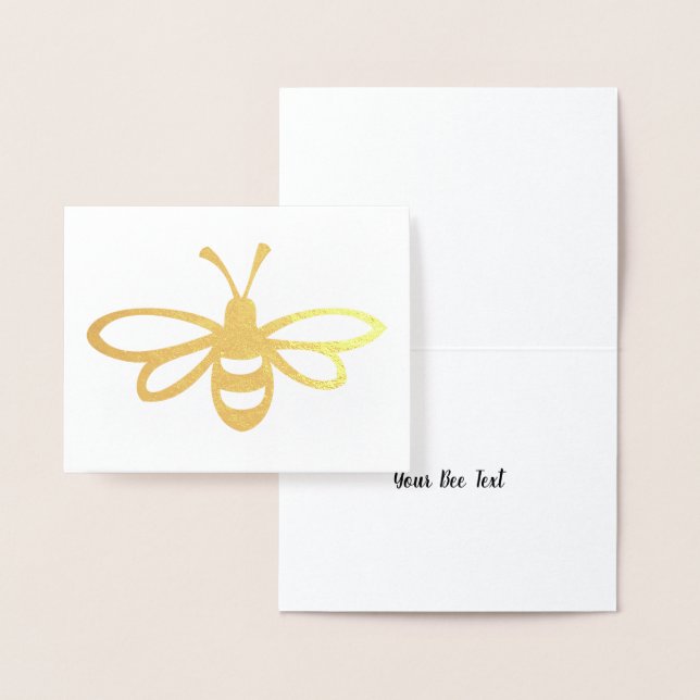 Stylized Bee Illustration Foil Card (Display)