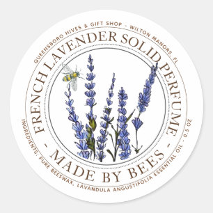 Stylized Bee Lavender Solid Perfume Editable Label