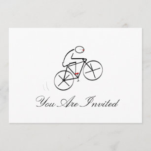 Stylized Bicyclist Design Invitation