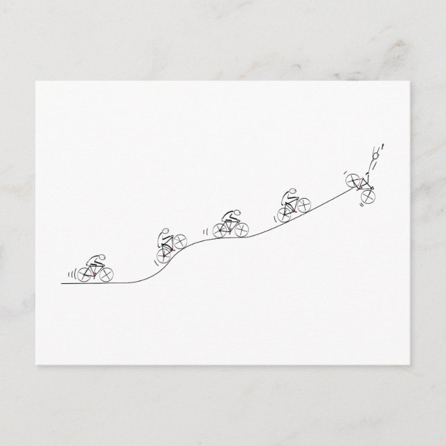 Stylized Bicyclist Design Postcard (Front)