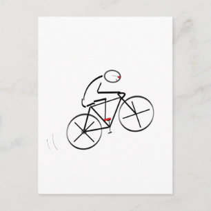 Stylized Bicyclist Design Postcard