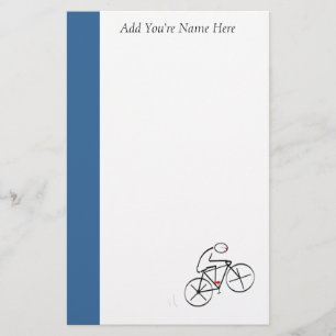 Stylized Bicyclist Design Stationery