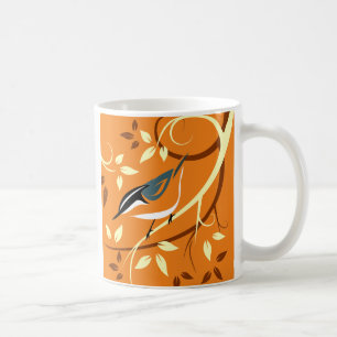 Stylized Bird Art - Nuthatch Coffee Mug