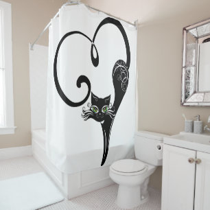Stylized Black Heart Cat