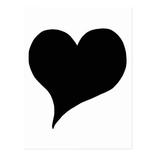 Stylized Black Heart Postcard
