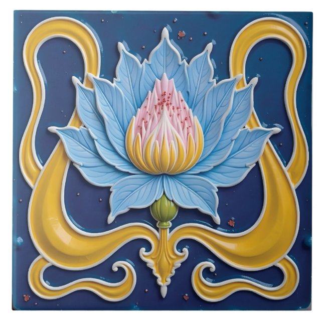 Stylized Bloom in Nature Tile (Front)