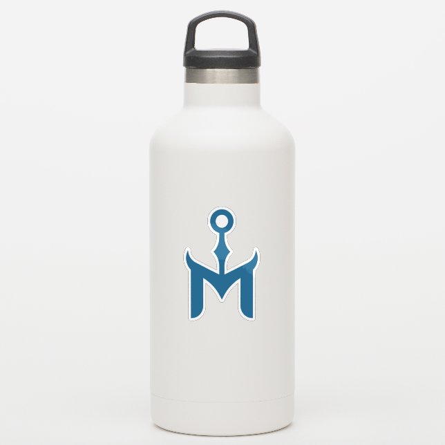 Stylized Blue Anchor and Letter M  (Waterbottle)