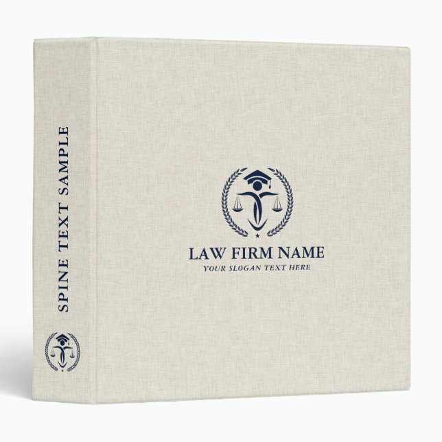 Stylized Blue Justice Logo Beige Linen Texture 3 R Binder (Front/Spine)