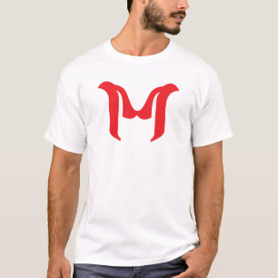 Stylized Bold Geometric Red Letter M T-Shirt