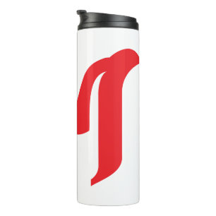 Stylized Bold Geometric Red Letter M Thermal Tumbler
